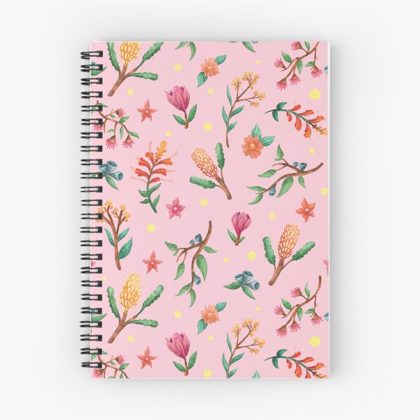 Item preview, Pink Australian native plant pattern, Native flowers and Leaves Pattern designed and sold by StrayLeaves.