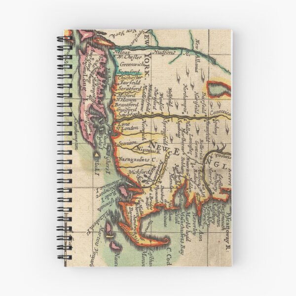 Item preview, Vintage New England & Long Island Map (1703) designed and sold by BravuraMedia.