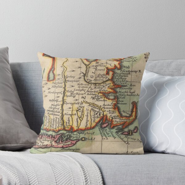 Artikelvorschau, Vintage New England & Long Island Karte (1703) entworfen und verkauft von BravuraMedia.