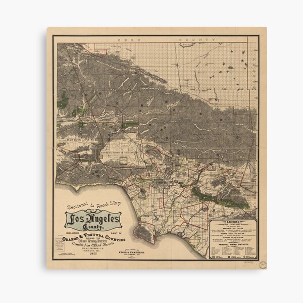 Vintage Los Angeles Downtown Photo 1900 - VINTAGE MAPS AND PRINTS