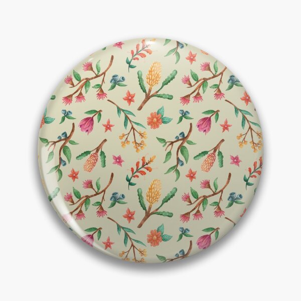 Item preview,  Australian native plant pattern GREEN, Native flowers and Leaves Pattern designed and sold by StrayLeaves.