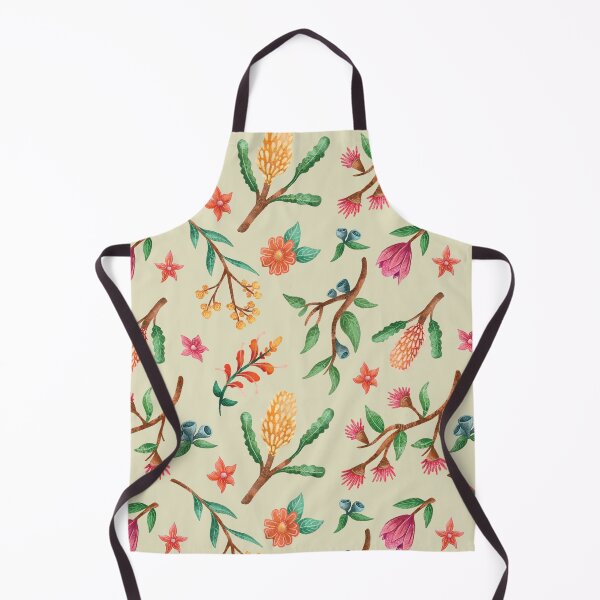 Item preview,  Australian native plant pattern GREEN, Native flowers and Leaves Pattern designed and sold by StrayLeaves.