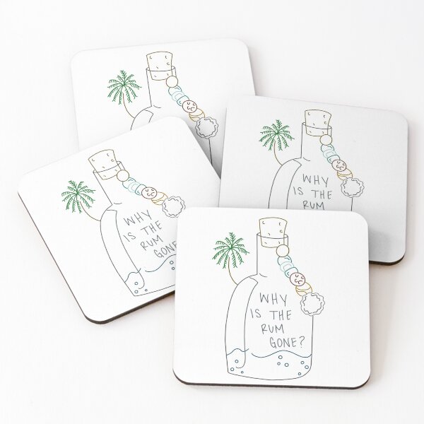 Item preview, rum pirates, Caribbean, jack, sparrow, elizabeth, swann, will, turner, Davy, Jones, ocean, rum, water, palm tree, 9 pieces of 8 designed and sold by florence + sage.