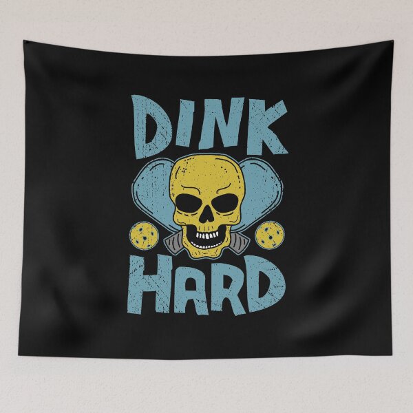 Item preview, Dink Hard, Funny Pickleball Skull with Crossed Paddles designed and sold by Dan66.
