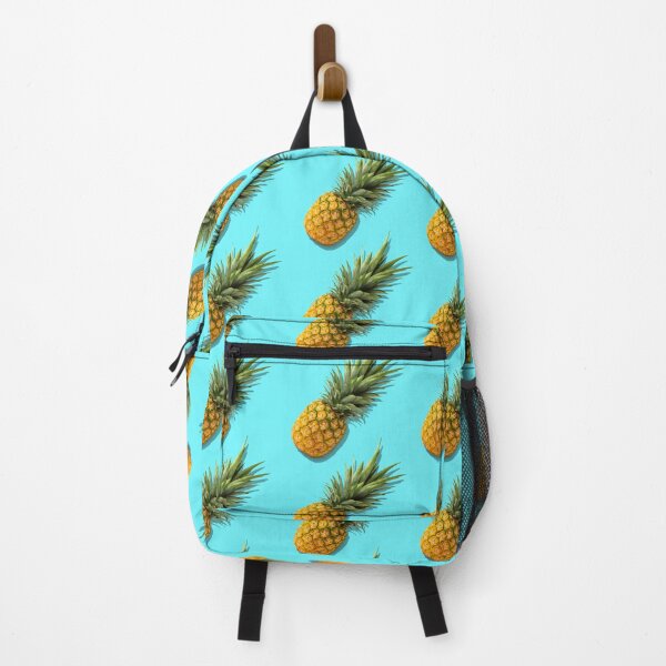 Item preview, Fruit Pattern with Fresh Organic Pineapples with Hard Shadows Bright Azure Pattern Top View Flat Lay Minimalist Design designed and sold by Peekonet.
