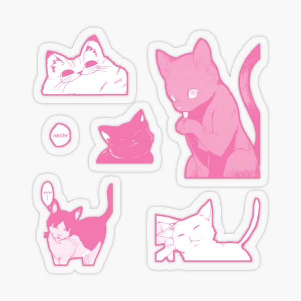 Rosy Cheeks Meow Cat Sticker