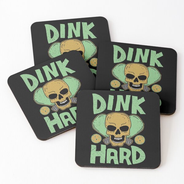 Item preview, Dink Hard, Funny Pickleball Skull with Crossed Paddles designed and sold by Dan66.