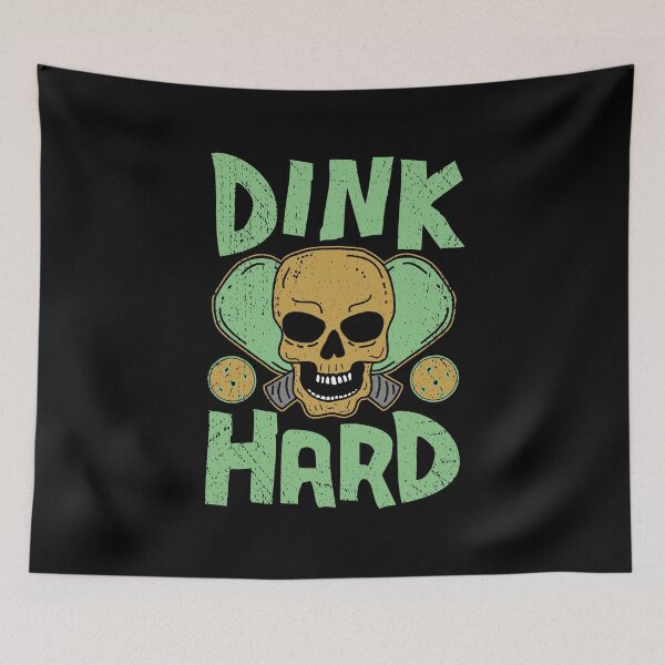 Item preview, Dink Hard, Funny Pickleball Skull with Crossed Paddles designed and sold by Dan66.