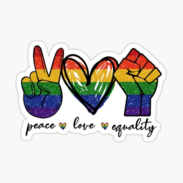 Peace Love Equality Trans Gay LGBTQ Pride Month Sticker for Sale by  MckinneAshanti