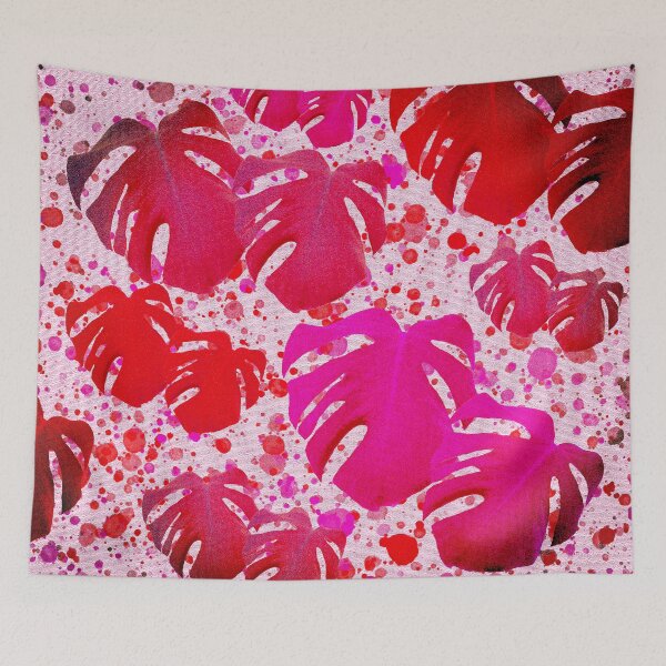 Item preview, Monstera Leaves Tickled Pink designed and sold by PoppyPod.
