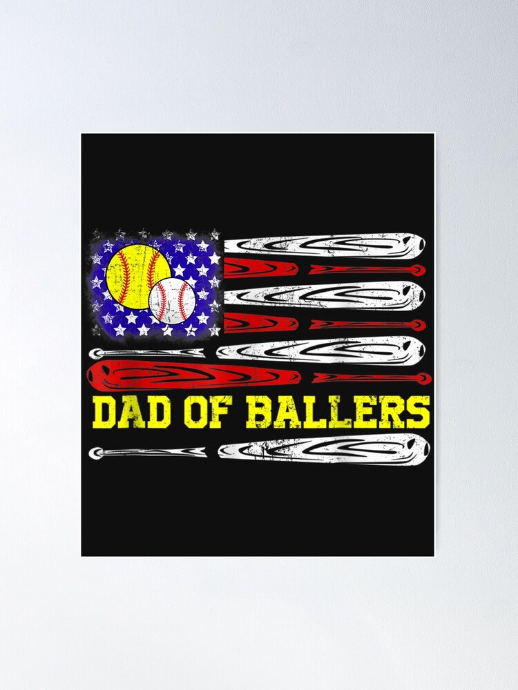 Dad of Ballers Football Baseball Dad Funny Quote Fathers Day Long Sleeve  T-Shirt