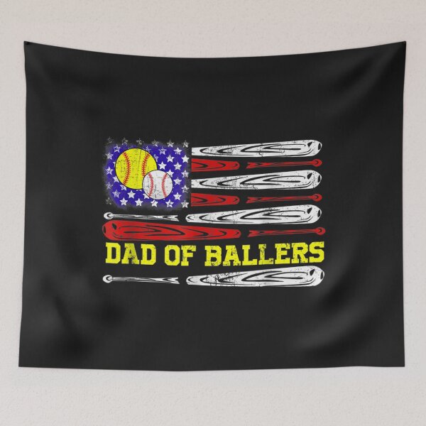 Item preview, Dad of Ballers American flag Funny Baseball Dad Softball designed and sold by cindykz32bon.