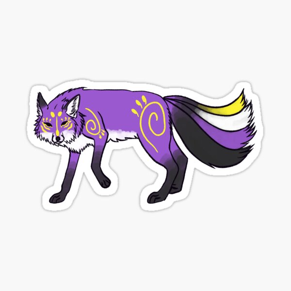 Non-binary Pride Kitsune Fox Sticker