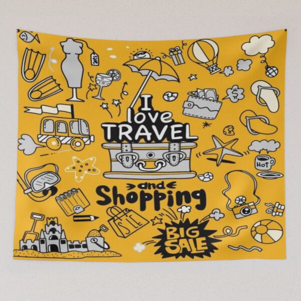 Item preview, I love travel & shopping  designed and sold by TheHand-art.