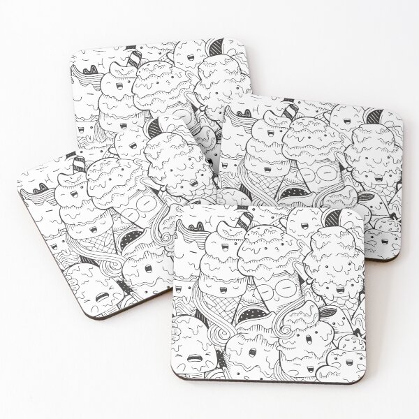 Item preview, Illustration Doodle Ice Cream Cartoon Style designed and sold by Peekonet.