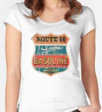 Route 66 Gasoline vintage sign Women's Fitted Scoop T-Shirt