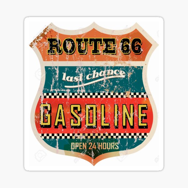 Route 66 Gasoline vintage sign Sticker