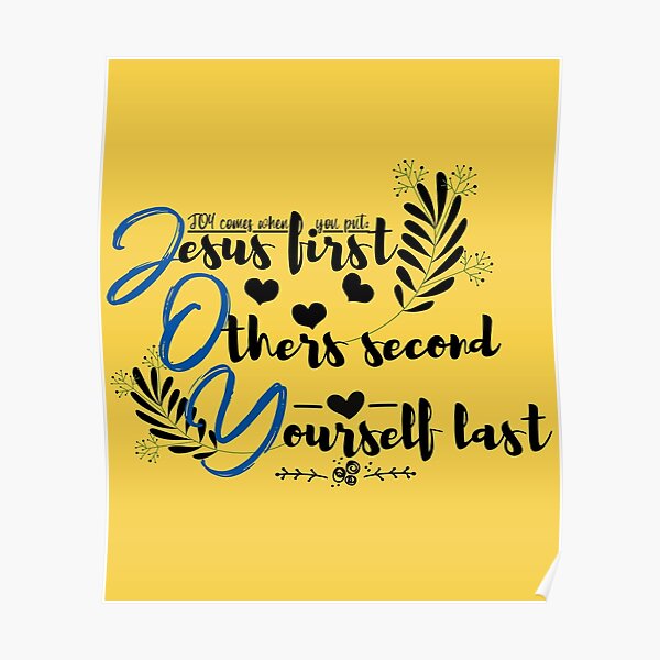 "Christian JOY Acronym" Poster by garmentoffaith Redbubble