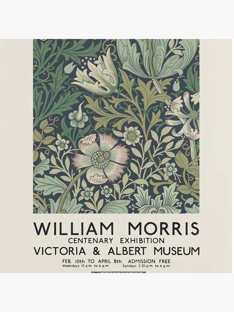 V&A Exhibition William Morris Handmade Tote Bag Zip on Top 