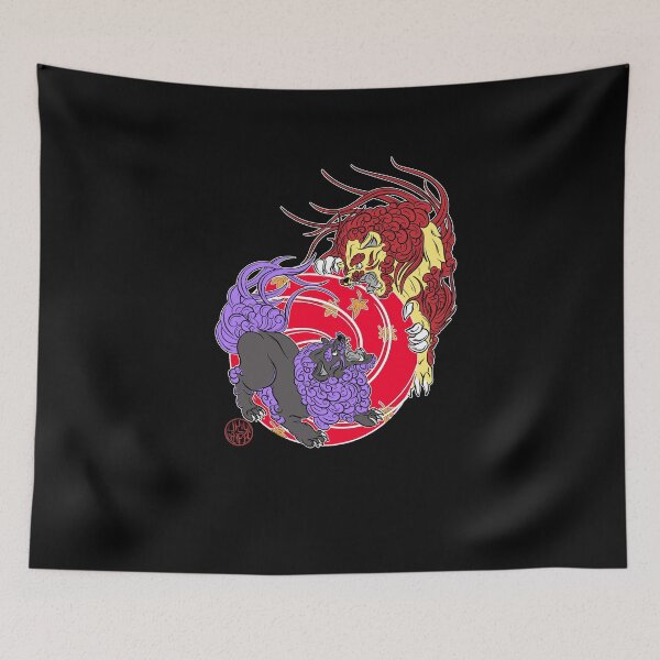 Item preview, 2 Komainu fight like lions designed and sold by Ukiyograph.