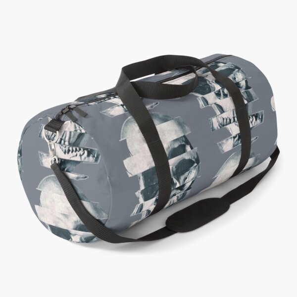 Glitch Skull Mono | Skull gift Duffle Bag