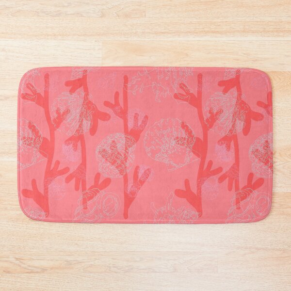 Item preview, Seashells seaweed pattern in coral designed and sold by Breurs.
