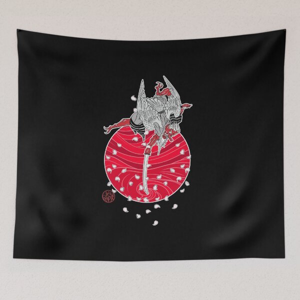 Item preview, Tengu and sword in the typhoon designed and sold by Ukiyograph.