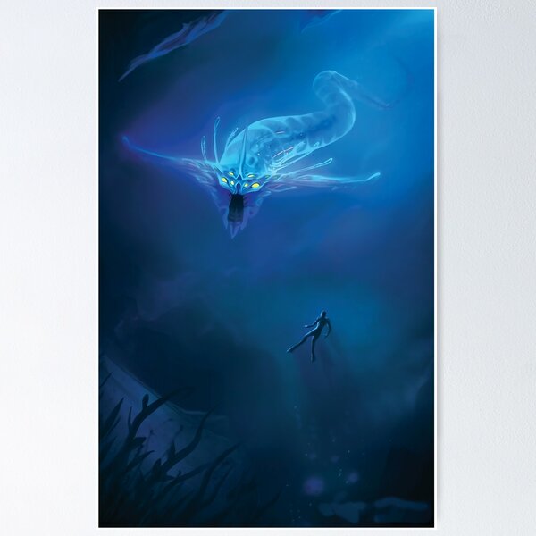 Item preview, Subnautica - Ghost Leviathan Poster designed and sold by Harrwill.