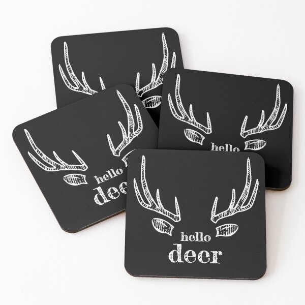 Item preview, 'Hello Dear' Deer Antlers & Ears designed and sold by Happy Puppy Print On Demand.