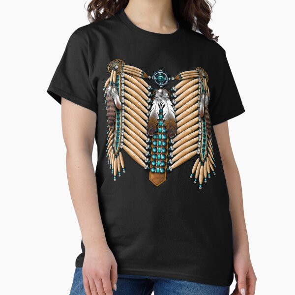 Item preview, Native American Warrior Chestplate in Bone and Turquoise designed and sold by Naumaddic Arts.