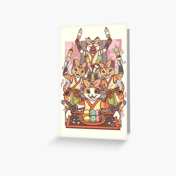 Fluffy Bunny Dango! Greeting Card