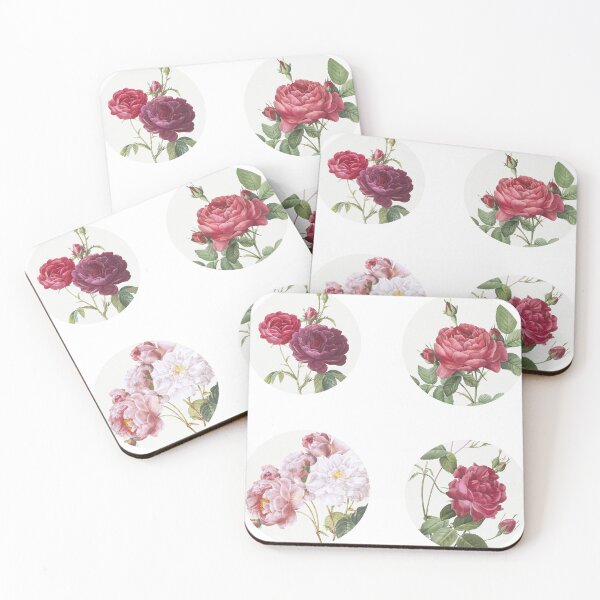 Item preview, Vintage Pink roses set pack of 4 designed and sold by wavethreat.