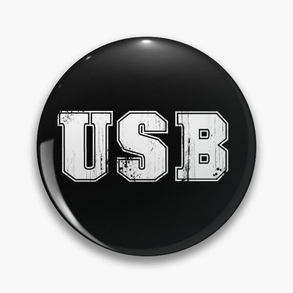 Item preview, USB College University Style Lettering Text Tee Shirt Design designed and sold by KALEIDOSCOPE UK.
