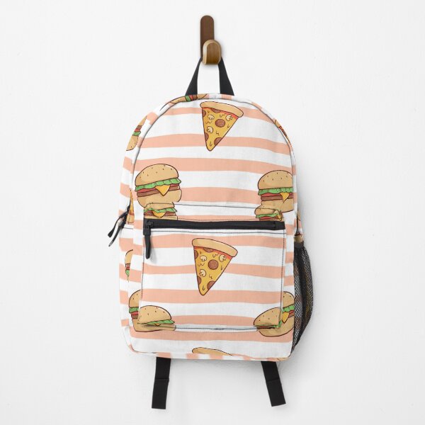 Item preview, Seamless Pattern of Cute Burger and Pizza Slice with Doodle Style designed and sold by Peekonet.