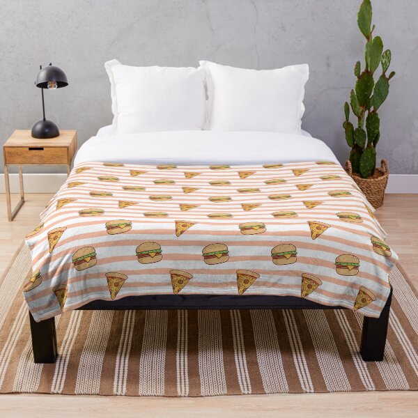 Item preview, Seamless Pattern of Cute Burger and Pizza Slice with Doodle Style designed and sold by Peekonet.