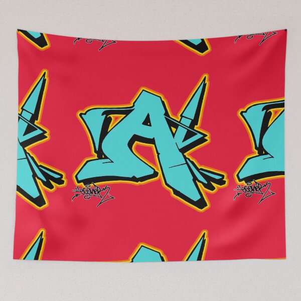 Item preview, BLUE LETTER A BY ESONE URBAN GRAFFITI STREET STYLE  designed and sold by GraffitiBomberZ.