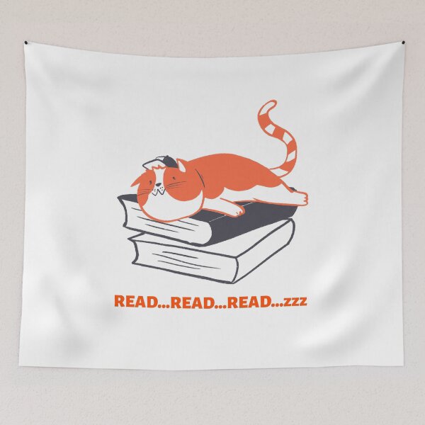 Item preview, read...read...read...sleep cute cat designed and sold by foxcart.