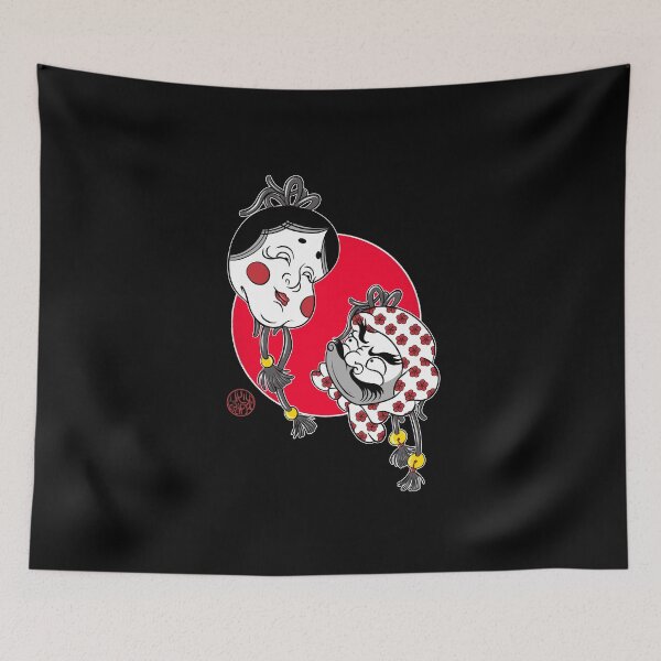 Item preview, Hyottoko and Okame masks designed and sold by Ukiyograph.