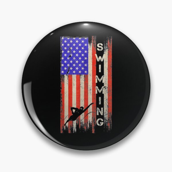 Artikelvorschau, Vintage Usa American Flag Swimming Player Swimmer Silhouette Gift entworfen und verkauft von mchargue12.