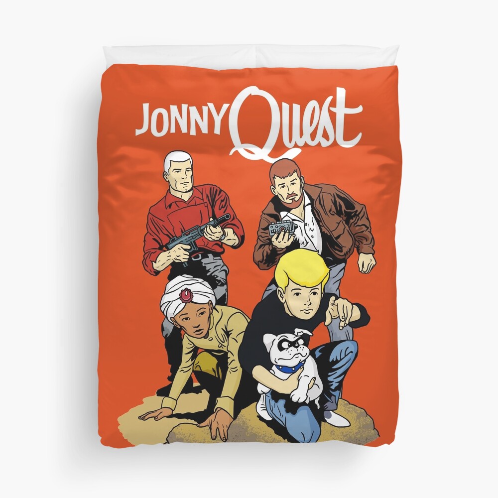 60s Jonny Quest Tribute with Main Characters Duvet Cover