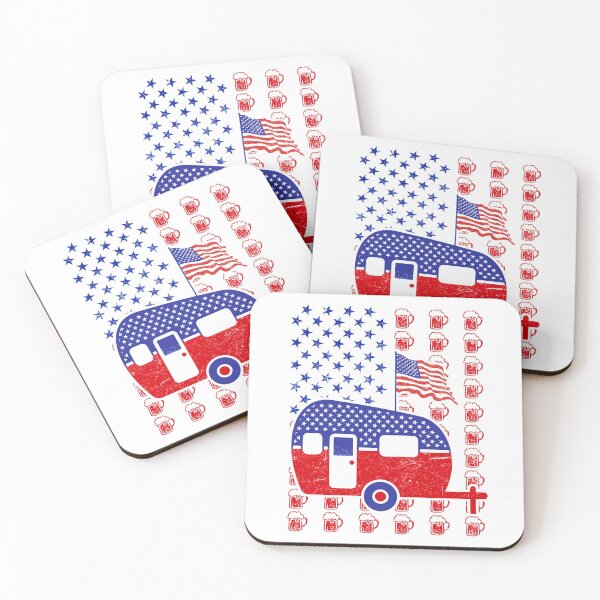 Item preview, Camping beer USA flag  designed and sold by WaveOcean123.