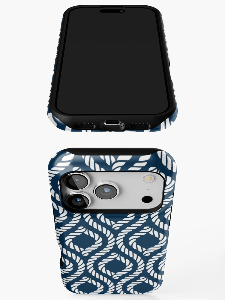 Thumbnail 3 of 4, iPhone Case, Nautical Rope Pattern designed and sold by cotros.