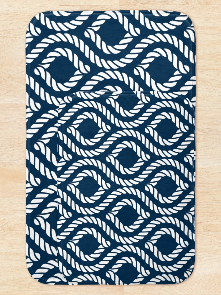 Thumbnail 5 of 6, Bath Mat, Nautical Rope Pattern designed and sold by cotros.
