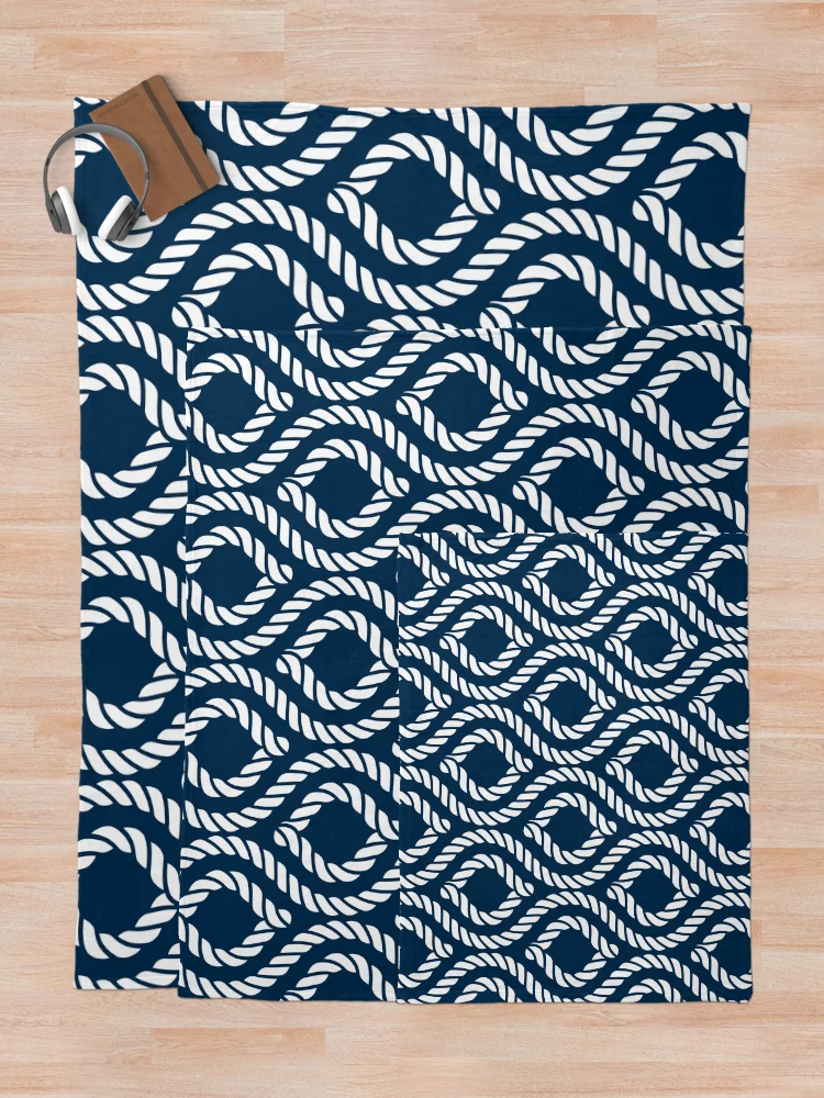 Thumbnail 5 of 6, Throw Blanket, Nautical Rope Pattern designed and sold by cotros.
