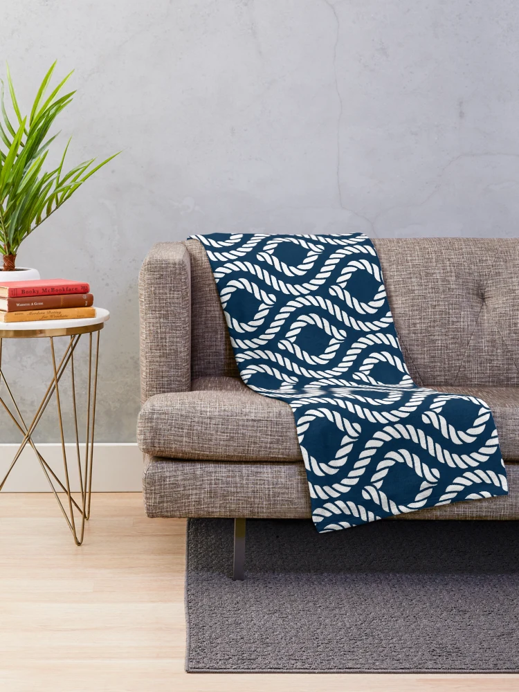 Thumbnail 2 of 6, Throw Blanket, Nautical Rope Pattern designed and sold by cotros.