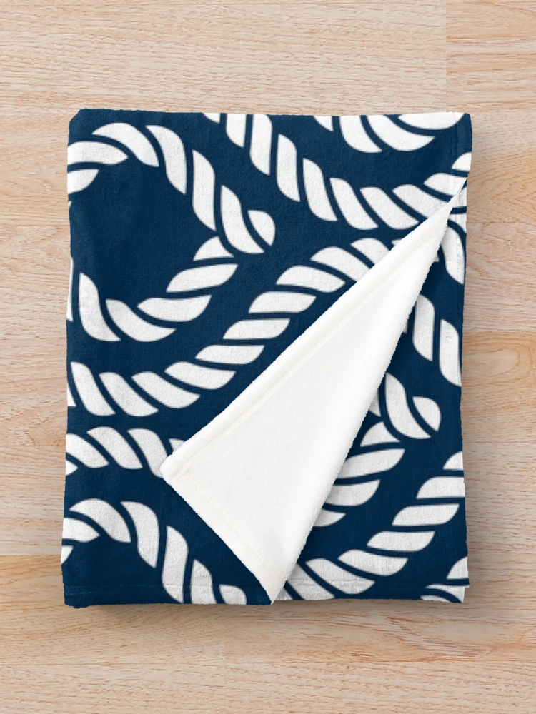 Thumbnail 3 of 6, Throw Blanket, Nautical Rope Pattern designed and sold by cotros.