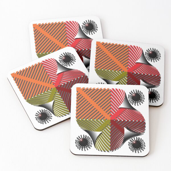 Item preview, Square, corona, grid, (376) orange, red, brown,) decorative, digital, colorful, abstract, designed and sold by Paszkan.