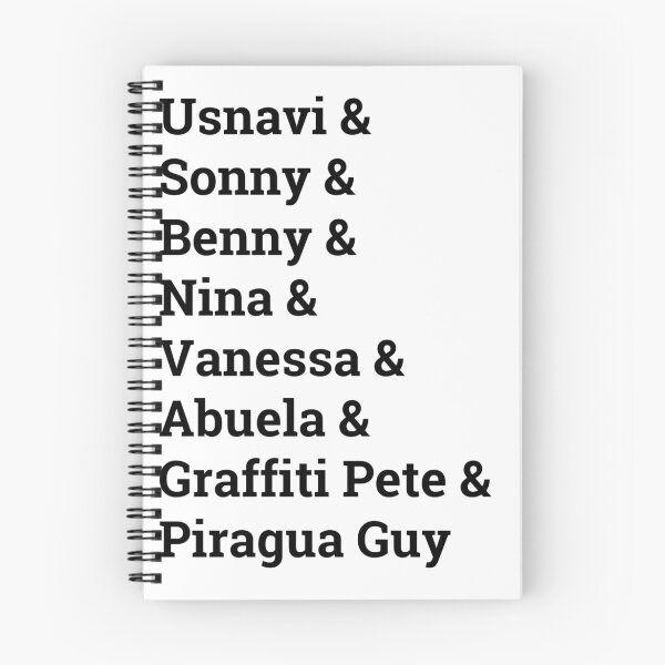 Item preview, In the Heights Characters (black lettering) designed and sold by jfranceska.