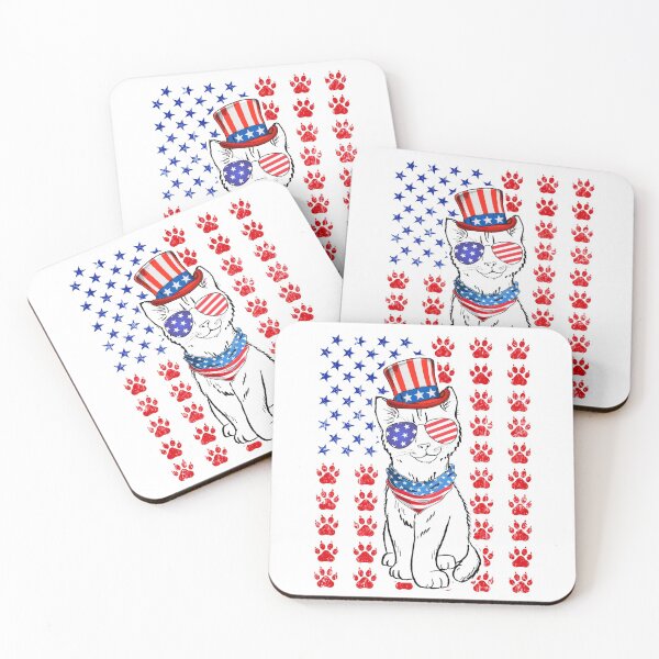 Item preview, Cat flag USA  designed and sold by WaveOcean123.