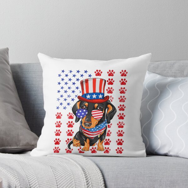 Item preview, Dachshund Dog flag USA designed and sold by WaveOcean123.